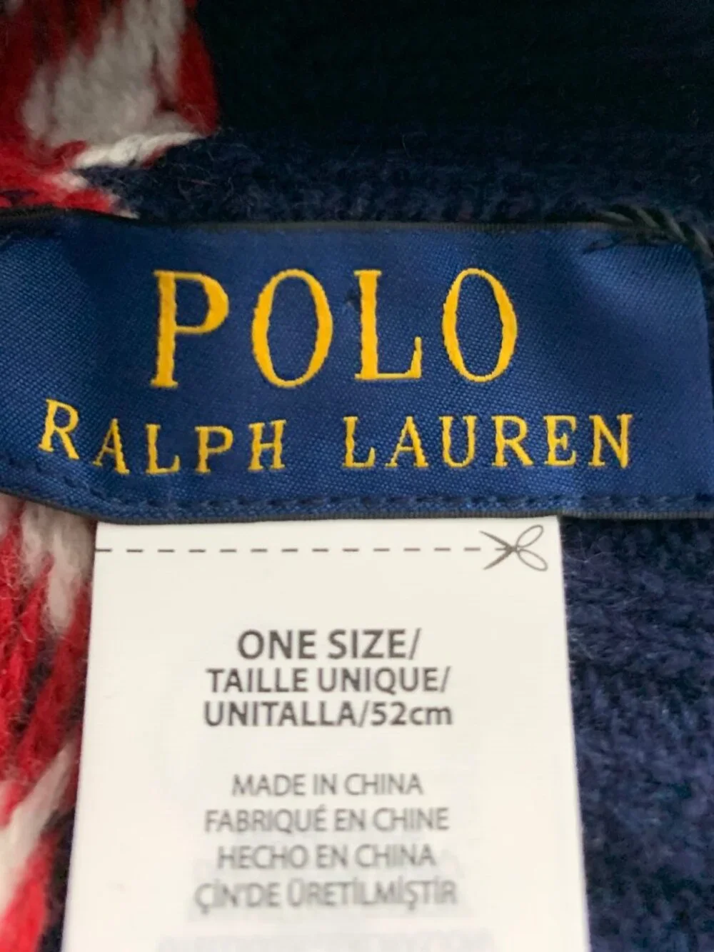 Polo Ralph Lauren Men's Wool Blend Holiday Bear Beanie Hat, Nay Blue, One Size